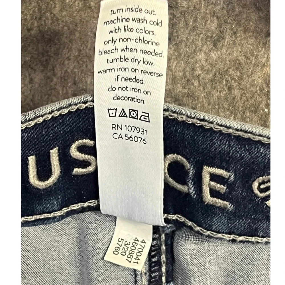 Justice Denim Leggings Girls 16 Plus Blue New Acid Wash Stretch Jeggings Pull On